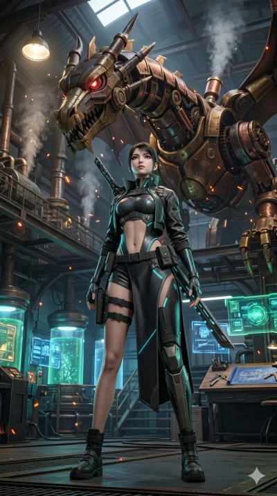 score_9, masterpiece, best quality, ultra-detailed, Semi-realistic 3D Game Render, high-fidelity character model, intricate armor textures, dynamic particle effects, Unreal Engine 5 aesthetic, crisp 3D depth, Japanese woman with delicate and elegant 