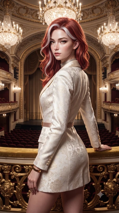 score_9, masterpiece, best quality, ultra-detailed, high-budget anime keyframe, editorial fashion photography, tasteful artistic composition, Caucasian woman. close-up cowboy shot from the waist and thighs up, the character dominates the composition,