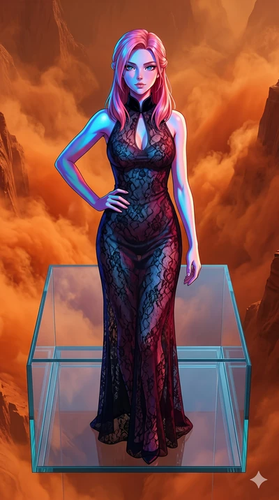 score_9, masterpiece, best quality, ultra-detailed, high-budget anime keyframe, editorial fashion photography, tasteful artistic composition, Japanese woman. cowboy shot from the thighs up, character and outfit filling the frame for maximum editorial