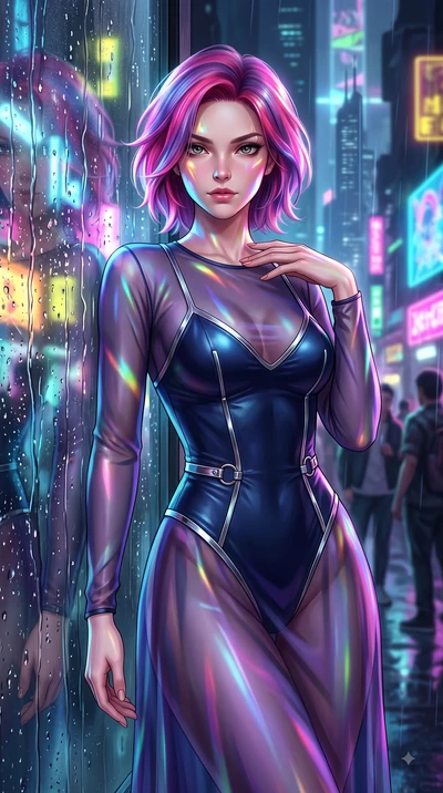 score_9, masterpiece, best quality, ultra-detailed, high-budget anime keyframe, editorial fashion photography, tasteful artistic composition, Caucasian woman. close-up cowboy shot from the waist and thighs up, the character dominates the composition,