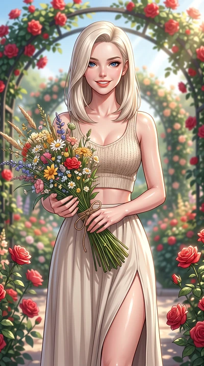 score_9, masterpiece, best quality, ultra-detailed, high-budget anime keyframe, editorial fashion photography, tasteful artistic composition, Caucasian woman. close-up cowboy shot from the waist and thighs up, the character dominates the composition,