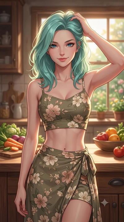 score_9, masterpiece, best quality, ultra-detailed, high-budget anime keyframe, editorial fashion photography, tasteful artistic composition, Japanese woman woman. close-up cowboy shot from the waist and thighs up, the character dominates the composi