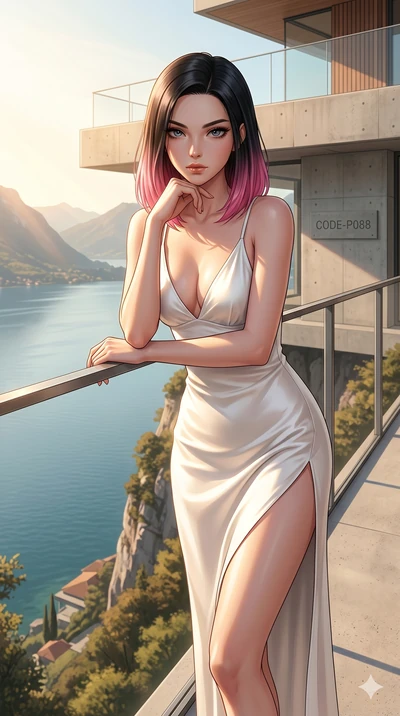 score_9, masterpiece, best quality, ultra-detailed, high-budget anime keyframe, editorial fashion photography, tasteful artistic composition, Korean woman. cowboy shot from the thighs up, character and outfit filling the frame for maximum editorial p