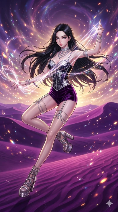 score_9, masterpiece, best quality, ultra-detailed, high-budget anime movie keyframe, cinematic anime lighting, intricate line art, Caucasian (strictly human ears) woman. Dynamic full-body shot stretching the vertical silhouette across the 9:16 frame