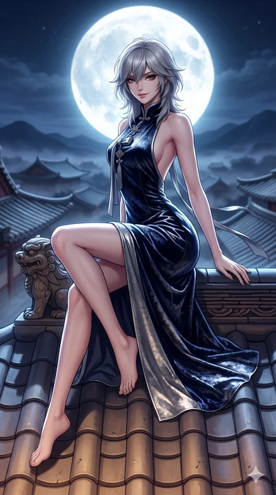 Japanese woman. low angle full-body shot from head to toe showing her feet, f.