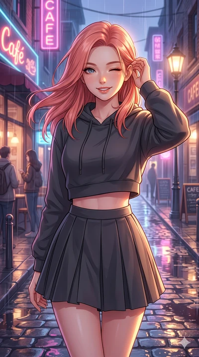 score_9, masterpiece, best quality, ultra-detailed, high-budget anime keyframe, vibrant anime aesthetic, Japanese woman. close-up cowboy shot from the waist and thighs up, the character dominates the composition, filling the frame with her large pres
