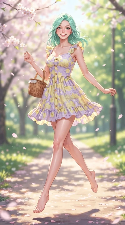 score_9, masterpiece, best quality, ultra-detailed, high-budget anime keyframe, editorial fashion photography, tasteful artistic composition, Japanese woman. low angle full-body shot from head to toe showing her feet, filling the entire 9:16 vertical