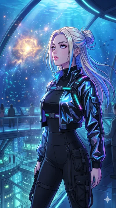 score_9, masterpiece, best quality, ultra-detailed, high-budget anime movie keyframe, cinematic anime lighting, intricate line art, Caucasian (strictly human ears) anime girl. Upper body filling screen focusing on her alluring features and slim-fit s