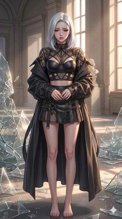 score_9, masterpiece, best quality, ultra-detailed, high-budget anime keyframe, editorial fashion photography, tasteful artistic composition, Korean woman. cowboy shot from the thighs up, character and outfit filling the frame for maximum editorial p