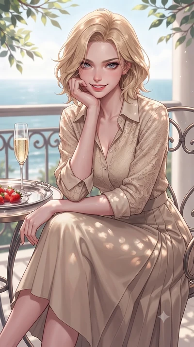 score_9, masterpiece, best quality, ultra-detailed, high-budget anime keyframe, editorial fashion photography, tasteful artistic composition, Caucasian woman. close-up cowboy shot from the waist and thighs up, the character dominates the composition,