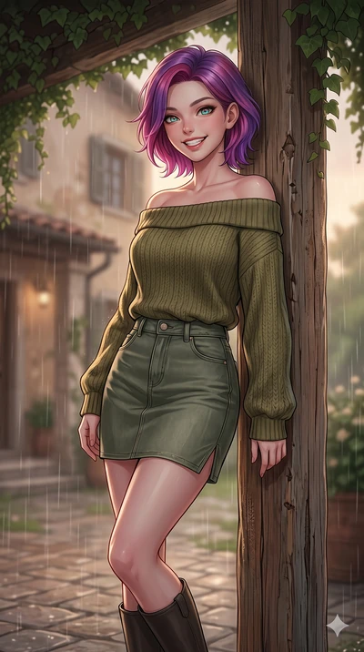 score_9, masterpiece, best quality, ultra-detailed, high-budget anime keyframe, vibrant anime aesthetic, Caucasian woman, strictly human ears. close-up cowboy shot from the waist and thighs up, the character dominates the composition, filling the fra