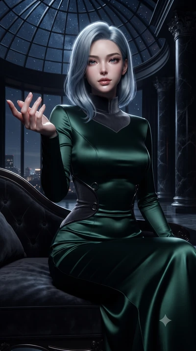 score_9, masterpiece, best quality, ultra-detailed, high-budget anime keyframe, editorial fashion photography, tasteful artistic composition, Korean woman. close-up cowboy shot from the waist and thighs up, the character dominates the composition, fi