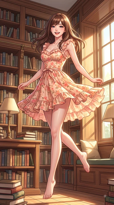 score_9, masterpiece, best quality, ultra-detailed, high-budget anime keyframe, editorial fashion photography, tasteful artistic composition, Korean woman. low angle full-body shot from head to toe showing her feet, filling the entire 9:16 vertical f