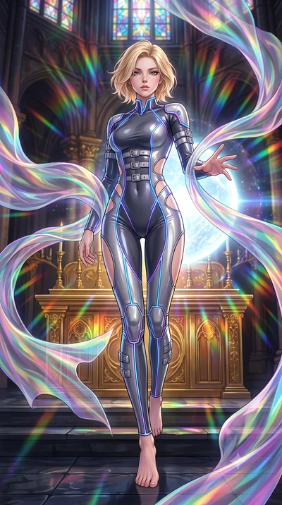 score_9, masterpiece, best quality, ultra-detailed, high-budget anime keyframe, editorial fashion photography, tasteful artistic composition, Caucasian woman. low angle full-body shot from head to toe showing her feet, filling the entire 9:16 vertica