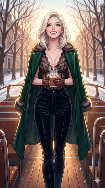 score_9, masterpiece, best quality, ultra-detailed, high-budget anime keyframe, vibrant anime aesthetic, Caucasian woman, strictly human ears. cowboy shot from the thighs up, character and outfit filling the frame for maximum presence. She is holding