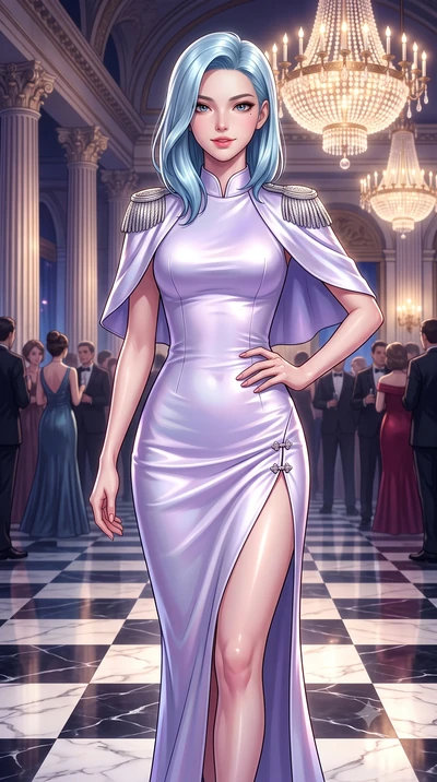 score_9, masterpiece, best quality, ultra-detailed, high-budget anime keyframe, semi-realistic 3D game render, editorial fashion photography, tasteful artistic composition, Korean woman. close-up cowboy shot from the waist and thighs up, the characte