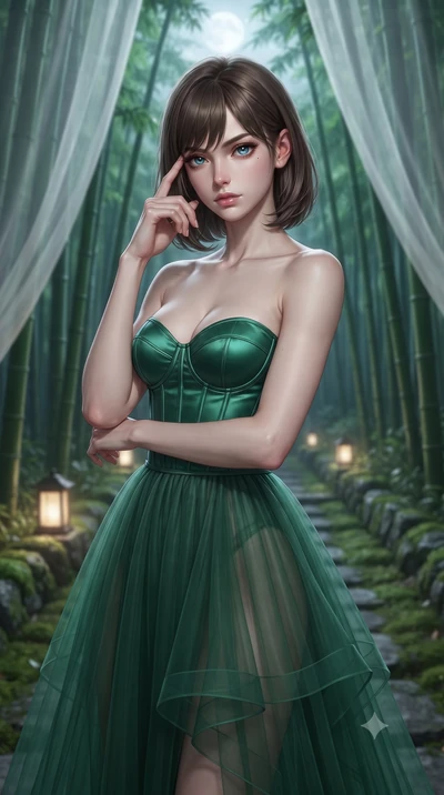 score_9, masterpiece, best quality, ultra-detailed, high-budget anime keyframe, editorial fashion photography, tasteful artistic composition, Caucasian woman, strictly human ears. close-up cowboy shot from the waist and thighs up, the character domin