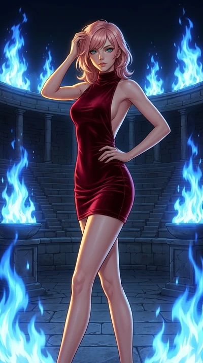 score_9, masterpiece, best quality, ultra-detailed, high-budget anime keyframe, editorial fashion photography, tasteful artistic composition, Japanese woman. cowboy shot from the thighs up, character and outfit filling the frame for maximum editorial