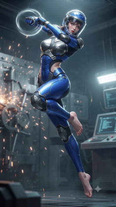 score_9, masterpiece, best quality, ultra-detailed, high-budget anime keyframe, editorial fashion photography, tasteful artistic composition, Korean woman. low angle full-body shot from head to toe showing her feet, filling the entire 9:16 vertical f