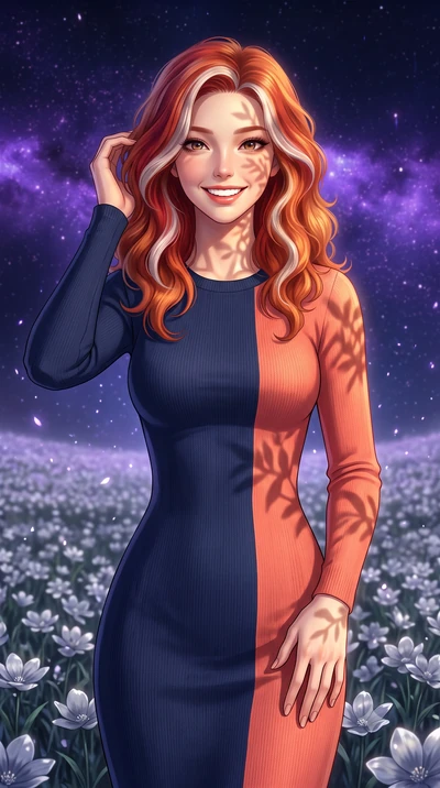 score_9, masterpiece, best quality, ultra-detailed, high-budget anime keyframe, editorial fashion photography, tasteful artistic composition, Caucasian woman, strictly human ears. close-up cowboy shot from the waist and thighs up, the character domin