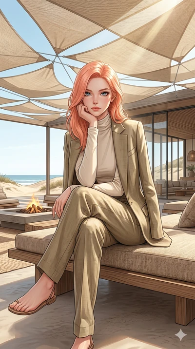 score_9, masterpiece, best quality, ultra-detailed, high-budget anime keyframe, editorial fashion photography, tasteful artistic composition, Japanese woman. low angle full-body shot from head to toe showing her feet, filling the entire 9:16 vertical
