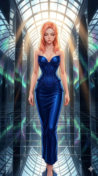 score_9, masterpiece, best quality, ultra-detailed, high-budget anime keyframe, editorial fashion photography, tasteful artistic composition, Japanese woman. cowboy shot from the thighs up, character and outfit filling the frame for maximum editorial