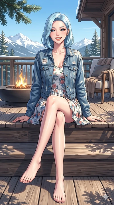 score_9, masterpiece, best quality, ultra-detailed, high-budget anime keyframe, vibrant anime aesthetic, Korean woman. low angle full-body shot from head to toe showing her feet, filling the entire 9:16 vertical frame with her statuesque presence, st
