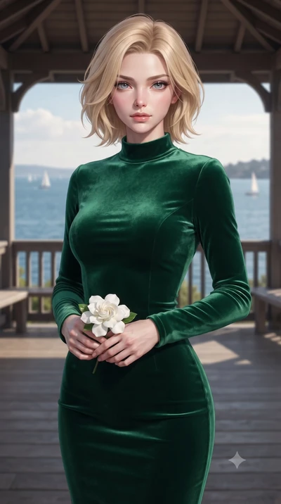score_9, masterpiece, best quality, ultra-detailed, high-budget anime keyframe, editorial fashion photography, tasteful artistic composition, Caucasian woman woman. close-up cowboy shot from the waist and thighs up, the character dominates the compos