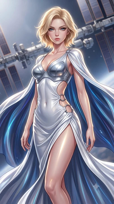 score_9, masterpiece, best quality, ultra-detailed, high-budget anime keyframe, editorial fashion photography, tasteful artistic composition, Caucasian woman. close-up cowboy shot from the waist and thighs up, the character dominates the composition,