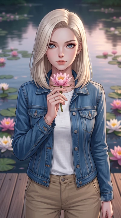 score_9, masterpiece, best quality, ultra-detailed, high-budget anime keyframe, editorial fashion photography, tasteful artistic composition, Caucasian woman woman. close-up cowboy shot from the waist and thighs up, the character dominates the compos