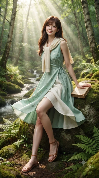 score_9, masterpiece, best quality, ultra-detailed, high-budget anime keyframe, editorial fashion photography, tasteful artistic composition, Korean woman. low angle full-body shot from head to toe showing her feet, filling the entire 9:16 vertical f