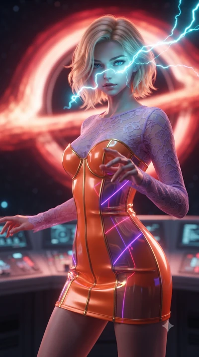score_9, masterpiece, best quality, ultra-detailed, high-budget anime keyframe, editorial fashion photography, tasteful artistic composition, realistic cosplay photography, Caucasian woman, strictly human ears. close-up cowboy shot from the waist and