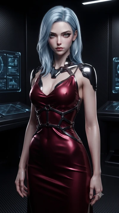 score_9, masterpiece, best quality, ultra-detailed, high-budget anime keyframe, editorial fashion photography, tasteful artistic composition, Korean woman. close-up cowboy shot from the waist and thighs up, the character dominates the composition, fi
