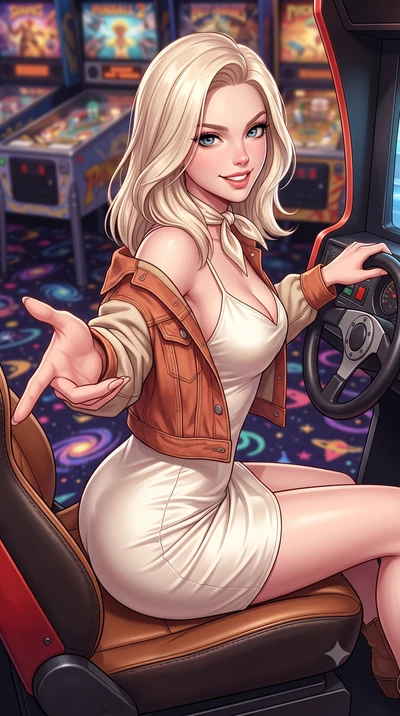 score_9, masterpiece, best quality, ultra-detailed, high-budget anime keyframe, semi-realistic 3D game render, editorial fashion photography, tasteful artistic composition, Caucasian woman. close-up cowboy shot from the waist and thighs up, the chara