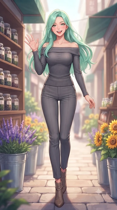 score_9, masterpiece, best quality, ultra-detailed, high-budget anime keyframe, editorial fashion photography, tasteful artistic composition, Japanese woman. low angle full-body shot from head to toe showing her feet, filling the entire 9:16 vertical