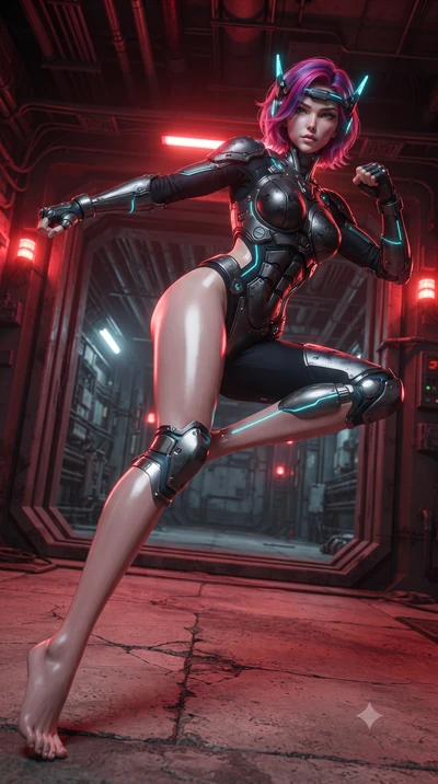 score_9, masterpiece, best quality, ultra-detailed, high-budget anime keyframe, editorial fashion photography, tasteful artistic composition, Caucasian woman. low angle full-body shot from head to toe showing her feet, filling the entire 9:16 vertica