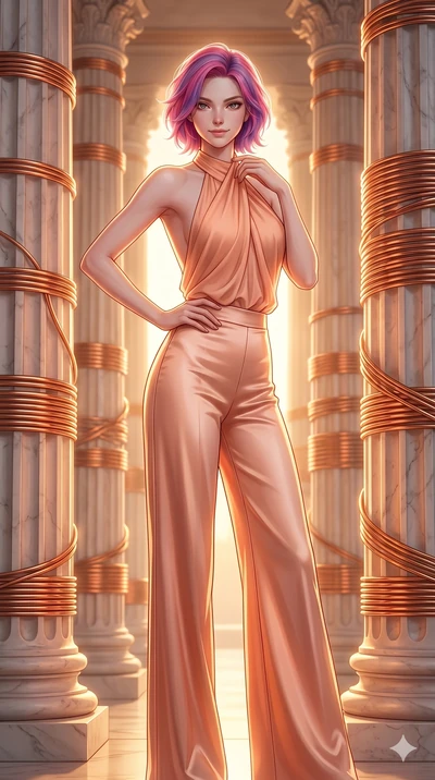 score_9, masterpiece, best quality, ultra-detailed, high-budget anime keyframe, editorial fashion photography, tasteful artistic composition, Caucasian woman, strictly human ears. cowboy shot from the thighs up, character and outfit filling the frame