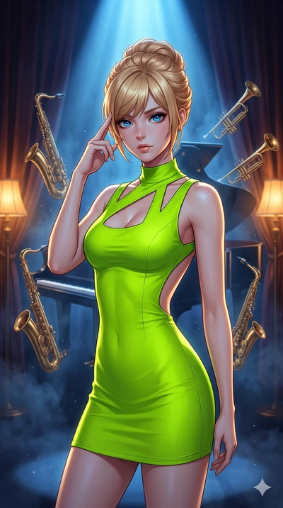 score_9, masterpiece, best quality, ultra-detailed, high-budget anime keyframe, editorial fashion photography, tasteful artistic composition, Caucasian woman, strictly human ears. close-up cowboy shot from the waist and thighs up, the character domin