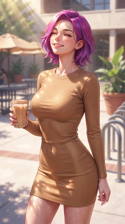 score_9, masterpiece, best quality, ultra-detailed, high-budget anime keyframe, editorial fashion photography, tasteful artistic composition, Caucasian woman. close-up cowboy shot from the waist and thighs up, the character dominates the composition,