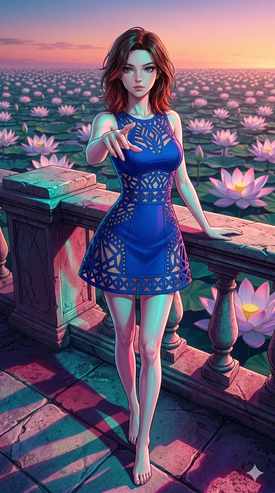 score_9, masterpiece, best quality, ultra-detailed, high-budget anime keyframe, editorial fashion photography, tasteful artistic composition, Korean woman. cowboy shot from the thighs up, character and outfit filling the frame for maximum editorial p