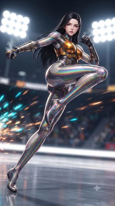 score_9, masterpiece, best quality, ultra-detailed, high-budget anime keyframe, editorial fashion photography, tasteful artistic composition, Korean woman. low angle full-body shot from head to toe showing her feet, filling the entire 9:16 vertical f