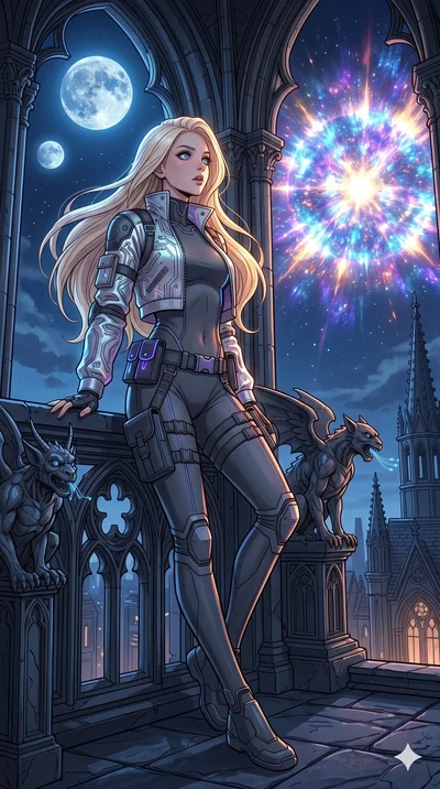 score_9, masterpiece, best quality, ultra-detailed, high-budget anime movie keyframe, cinematic anime lighting, intricate line art, Caucasian (strictly human ears) anime girl. Dynamic full-body shot stretching the vertical silhouette across the 9:16 