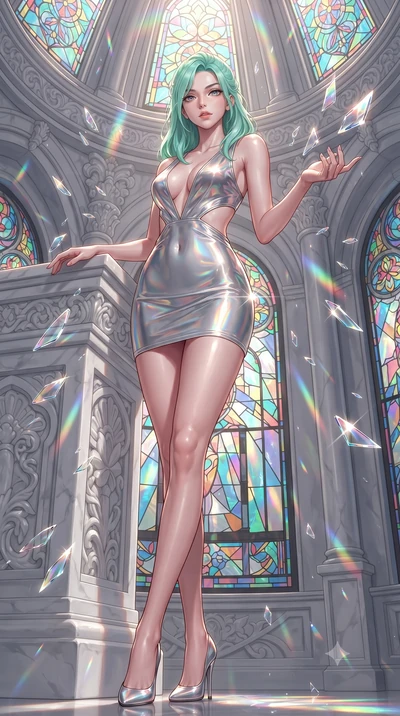score_9, masterpiece, best quality, ultra-detailed, high-budget anime keyframe, editorial fashion photography, tasteful artistic composition, Japanese woman. low angle full-body shot from head to toe showing her feet, filling the entire 9:16 vertical