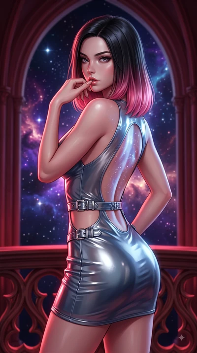 score_9, masterpiece, best quality, ultra-detailed, high-budget anime keyframe, editorial fashion photography, tasteful artistic composition, Korean woman. close-up cowboy shot from the waist and thighs up, the character dominates the composition, fi
