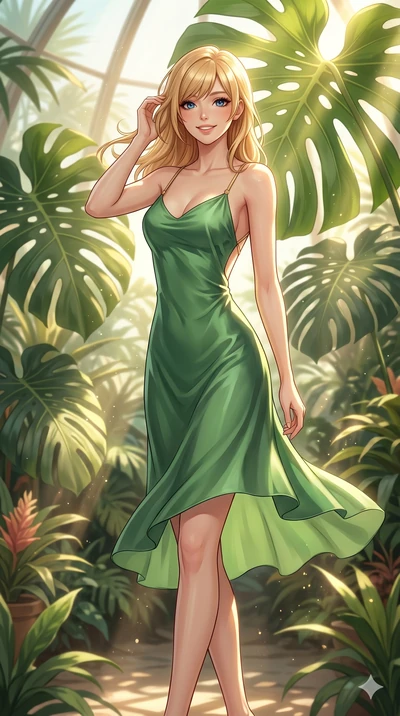 score_9, masterpiece, best quality, ultra-detailed, high-budget anime keyframe, editorial fashion photography, tasteful artistic composition, Caucasian woman, strictly human ears. cowboy shot from the thighs up, character and outfit filling the frame