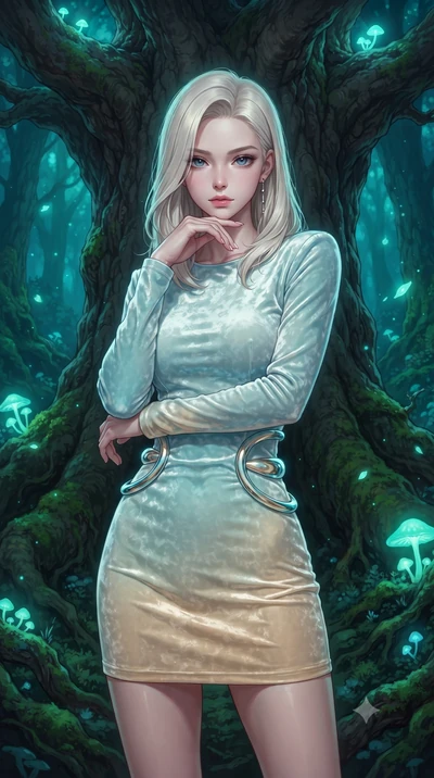 score_9, masterpiece, best quality, ultra-detailed, high-budget anime keyframe, editorial fashion photography, tasteful artistic composition, Caucasian woman. close-up cowboy shot from the waist and thighs up, the character dominates the composition,