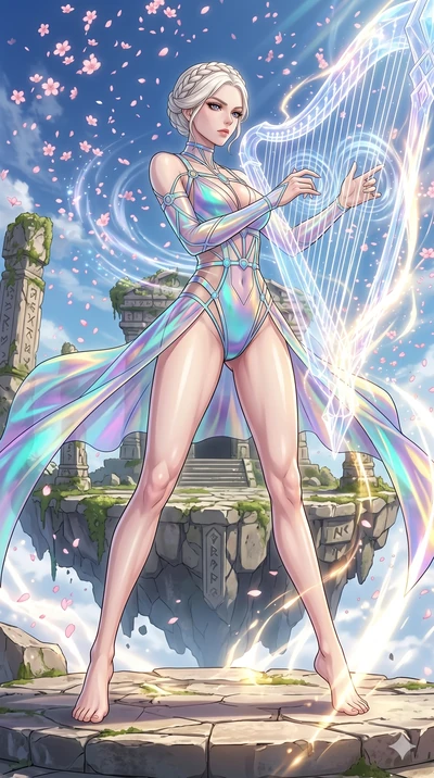 score_9, masterpiece, best quality, ultra-detailed, High-budget Anime Keyframe, vibrant colors, fluid line-art, expressive lighting, cinematic composition, Ufotable-style visual effects, top-tier animation quality, Caucasian woman with pale skin, blo
