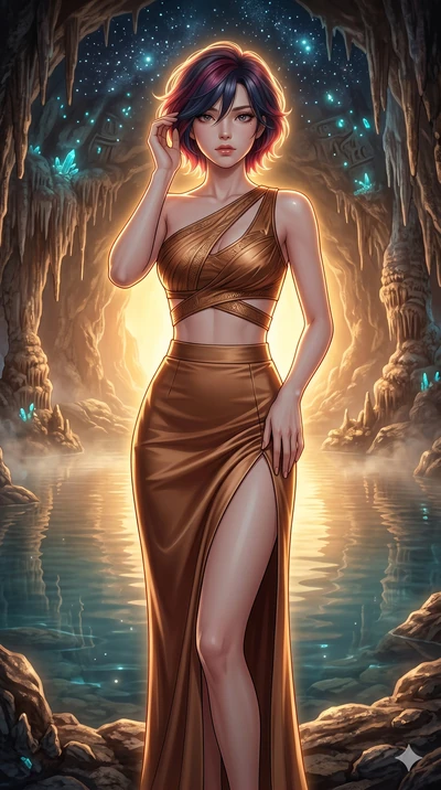 score_9, masterpiece, best quality, ultra-detailed, high-budget anime keyframe, editorial fashion photography, tasteful artistic composition, Korean woman. cowboy shot from the thighs up, character and outfit filling the frame for maximum editorial p