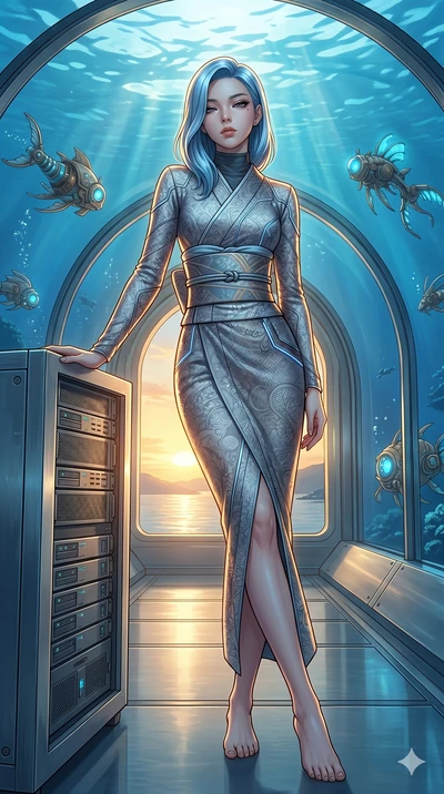 score_9, masterpiece, best quality, ultra-detailed, high-budget anime keyframe, editorial fashion photography, tasteful artistic composition, Korean woman. low angle full-body shot from head to toe showing her feet, filling the entire 9:16 vertical f