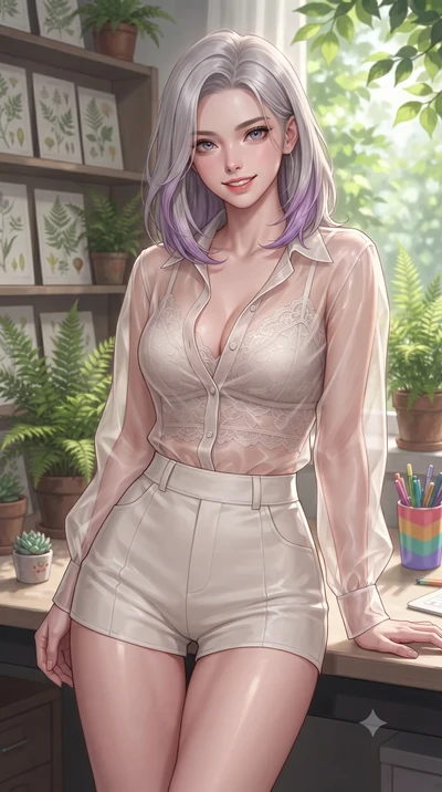 score_9, masterpiece, best quality, ultra-detailed, high-budget anime keyframe, editorial fashion photography, tasteful artistic composition, Caucasian woman. close-up cowboy shot from the waist and thighs up, the character dominates the composition,